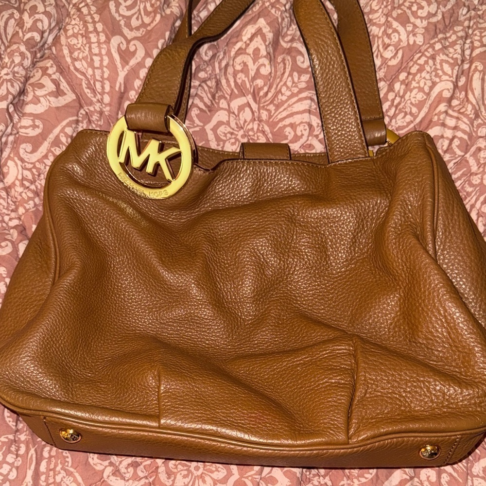 Michael Kors Brown Leather Tote Bag - Picture 1 of 10